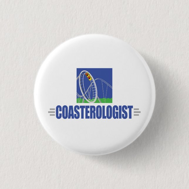 Funny Roller Coaster Pinback Button (Front)