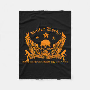 Funny Roller Derby Lover Quotes Gift, Live To Jam  Fleece Blanket