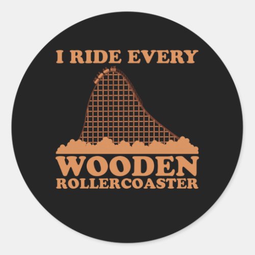 Funny Rollercoaster Amusement Park Gift Classic Round Sticker