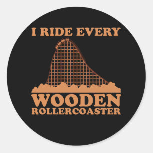 Funny Rollercoaster Amusement Park Gift Classic Round Sticker