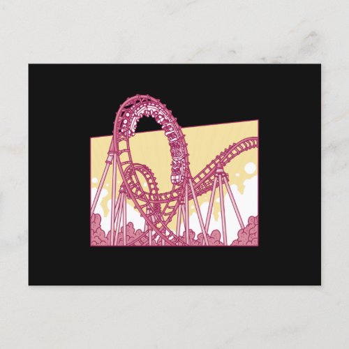 Funny Rollercoaster Amusement Park Gift Postcard