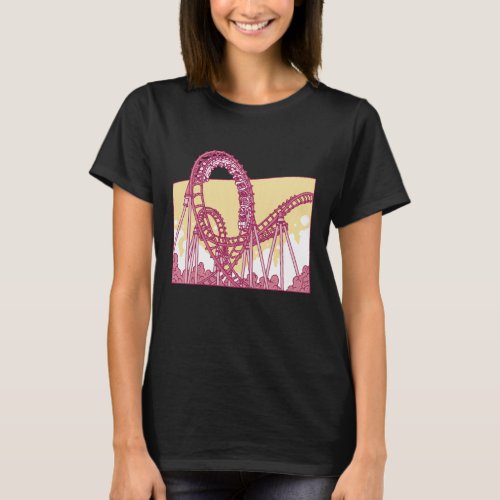 Funny Rollercoaster Amusement Park Gift T_Shirt