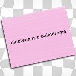 Funny Roman Numeral Jokes on a  Postcard<br><div class="desc">Nineteen is a palindrome if you write it in Roman Numerals. XIX. Math Joke postcard. Latin Joke postcard your more erudite nerdy friends will enjoy.</div>