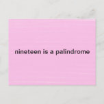 Funny Roman Numeral Jokes on a  Postcard<br><div class="desc">Nineteen is a palindrome if you write it in Roman Numerals. XIX. Math Joke postcard. Latin Joke postcard your more erudite nerdy friends will enjoy.</div>