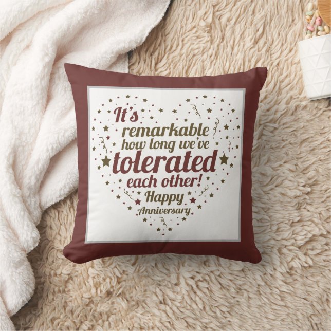funny romantic Anniversary word art Throw Pillow (Blanket)