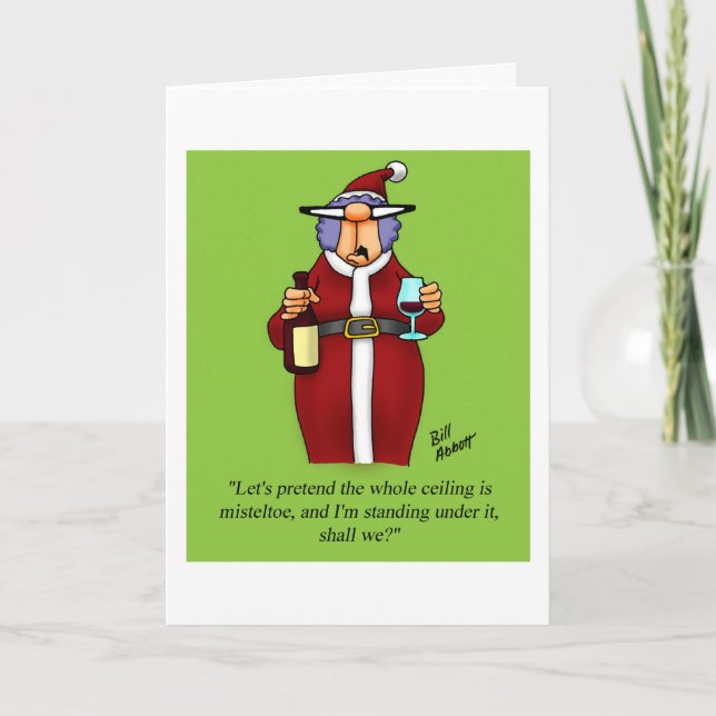 Funny Romantic Christmas Humor Greeting Card (Front)