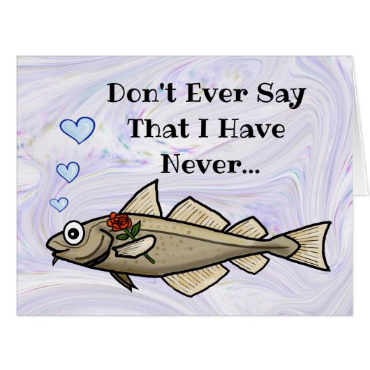 Funny Romantic Cod Anniversary, Valentine's Card (Front Horizontal)