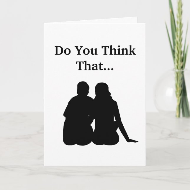 Funny Romantic Couple Silhouette Card (Front)