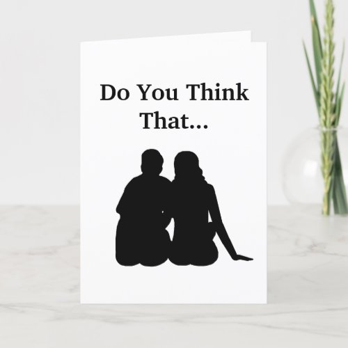 Funny Romantic Couple Silhouette Card