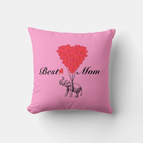 Funny romantic elephant best mom throw pillow