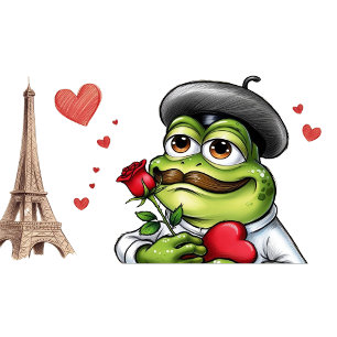 funny romantic french frog for valentines day coffee mug