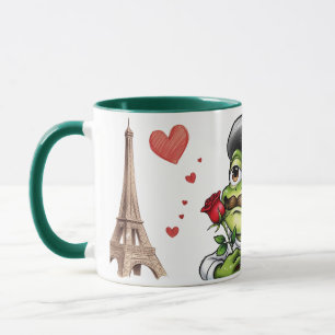 funny romantic french frog for valentines day mug