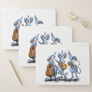 Funny Romantic Mouse Band - Cartoon Animal Drawing File Folder