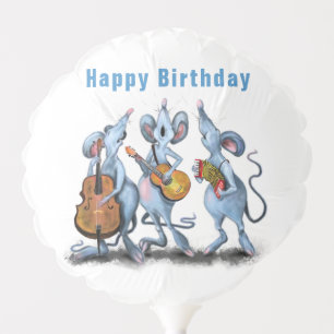 Funny Romantic Mouse Band - Happy Birthday Balloon
