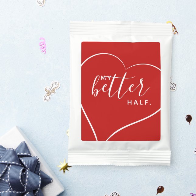 Funny Romantic My Better Half Hearts Hot Chocolate Drink Mix (Packets)