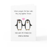 funny romantic penguin valentine/ anniversary holiday card funny romantic penguin valentine/ anniversary holiday card