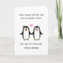 funny romantic penguin valentine/ anniversary holiday card