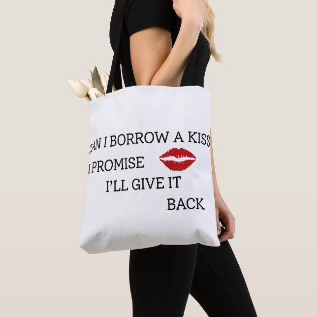Funny Romantic Quote Tote Bag (Close Up)