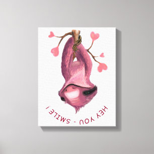 Funny Romantic Sloth Smile Canvas Print