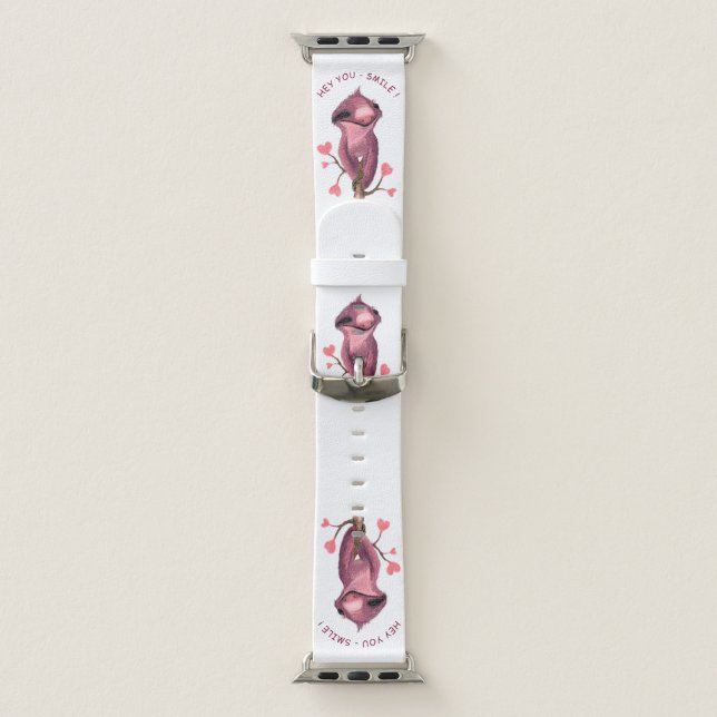Funny Romantic Sloth Smile Cartoon Animal Drawing  Apple Watch Band (Band)