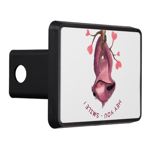 Funny Romantic Sloth Smile Hitch Cover (Right)