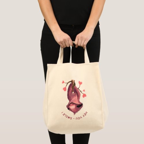 Funny Romantic Sloth Smile Tote Bag