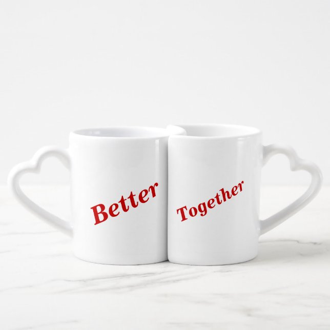 Funny romantic text coffee mug set (Front Nesting)