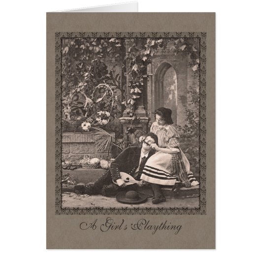 Funny Romantic Victorian Man with Moustache Cards (Front)