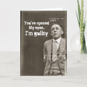 Funny romantic vintage mugshot card