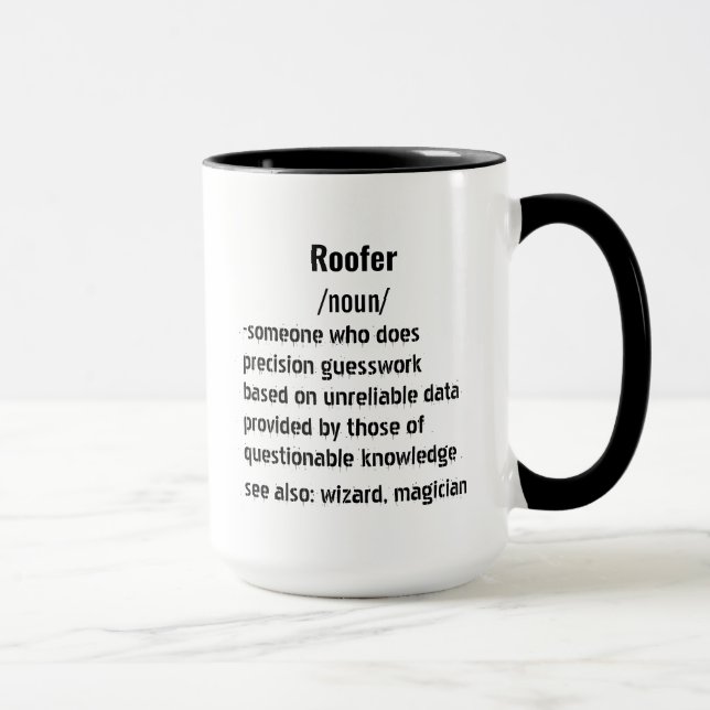 funny Roofer Definition gifts for men women Mug (Right)