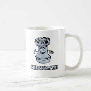 Funny rook chess piece (cartoon) checkmate! coffee mug
