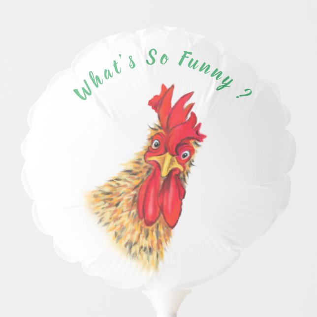 Funny Rooster Balloon - Custom Text (Front)