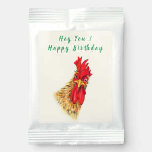 Funny Rooster Birthday Drink Mixes - Youe Text