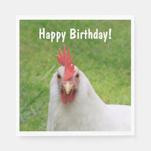Funny Rooster Birthday Napkins
