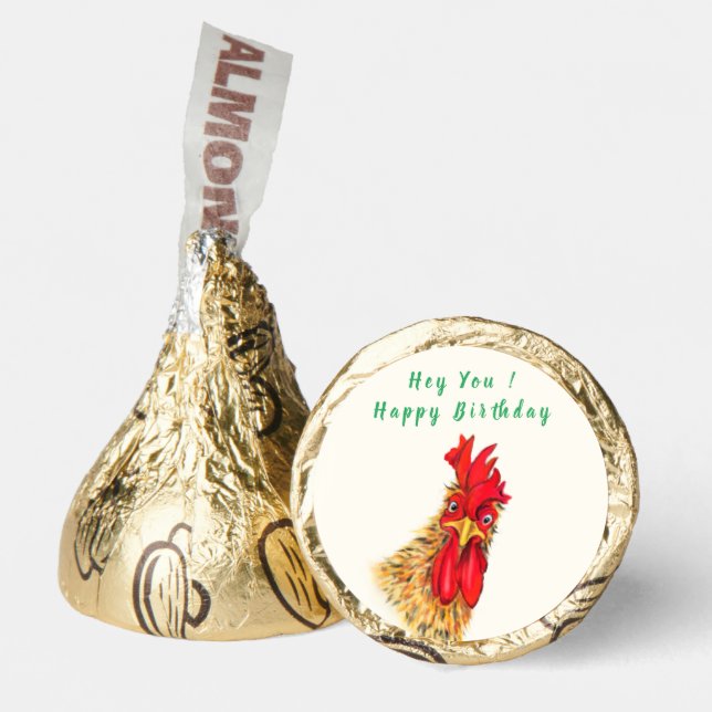 Funny Rooster Birthday Your Personalized Gift Hershey®'s Kisses® (Front)