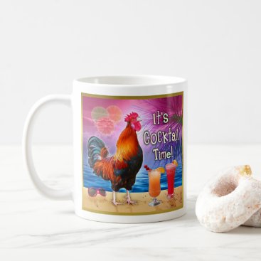 Funny Rooster Chicken Cocktails Tropical Beach Sea Coffee Mug Funny Rooster Chicken Cocktails Tropical Beach Sea Coffee Mug
