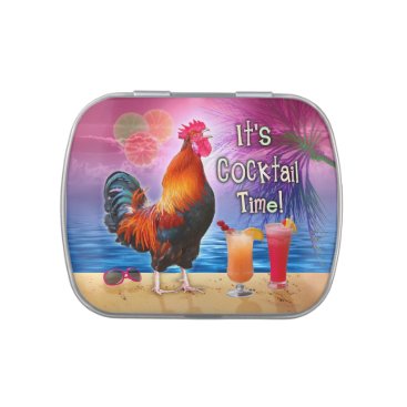 Funny Rooster Chicken Cocktails Tropical Beach Sea Jelly Belly Tin Funny Rooster Chicken Cocktails Tropical Beach Sea Jelly Belly Tin