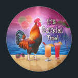 Funny Rooster Chicken Cocktails Tropical Beach Sea Magnet<br><div class="desc">The chicken in this humorous design knows what time it is - it's time to drink, of course, because it's COCKtail time! This silly tropical design is perfect for anyone who loves the sea and chickens and margaritas and paradise and endless summer. It shows a rooster crowing with a couple...</div>
