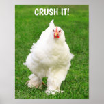 Funny Rooster Chicken Motivational Poster at Zazzle
