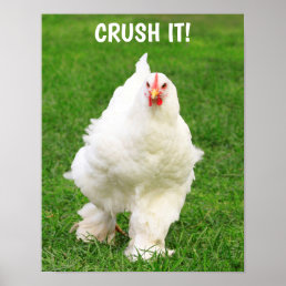 Funny Rooster Chicken Motivational Poster