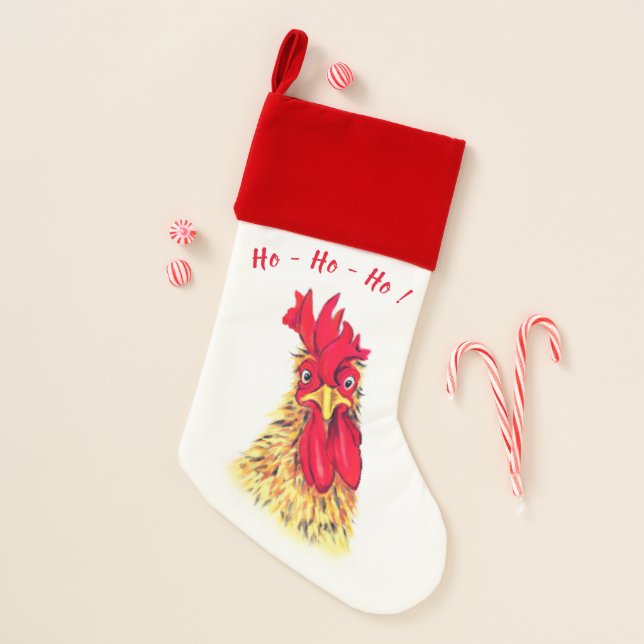 Funny Rooster Christmas Stocking (Front)
