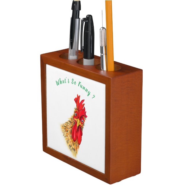 Funny Rooster Desk Organizer (In Situ)