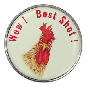 Funny Rooster Golf Ball Markers - Custom Text