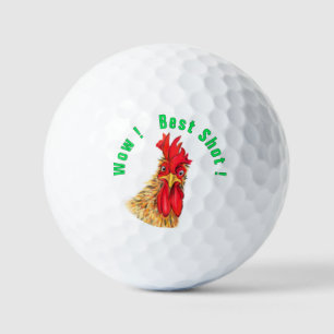 Funny Rooster Golf Balls with Text