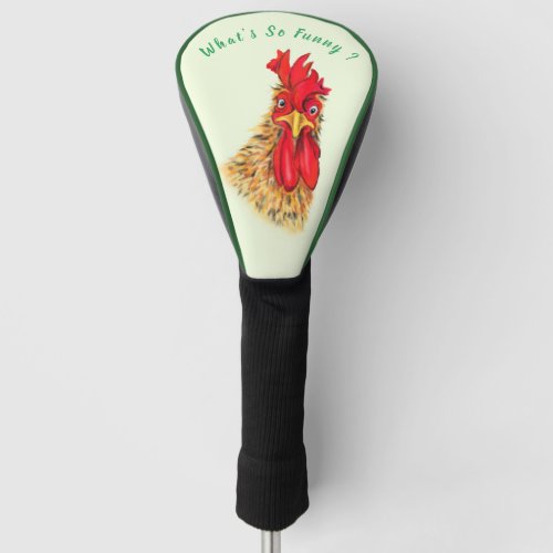 Funny Rooster Golf Head Cover _ Custom Text