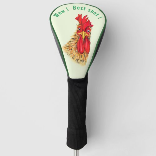 Funny Rooster Golf Head Cover Gift _ Custom Text