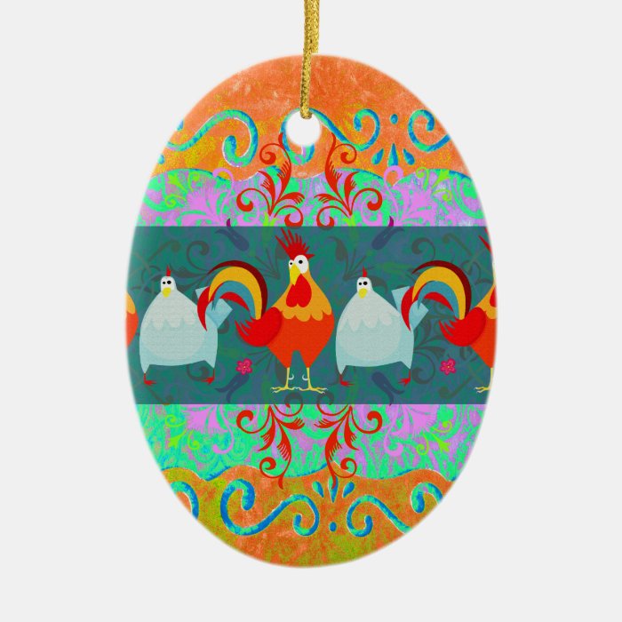 Funny Rooster Hen Funky Chicken Farm Animal Gifts Christmas Tree Ornament