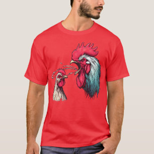 Funny Rooster Hen Humor Art T-Shirt
