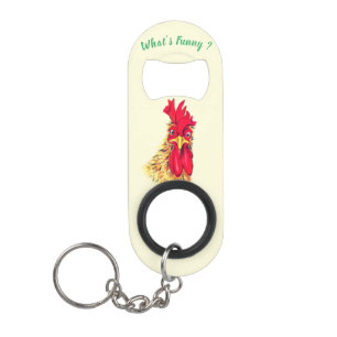 Funny Rooster Keychains with Bottle Opener