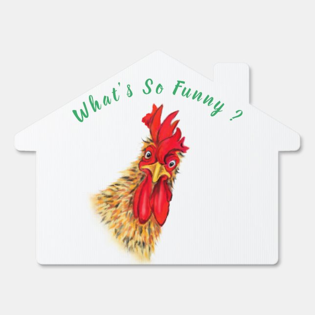 Funny Rooster Outdoor Sign Custom Text (Front)